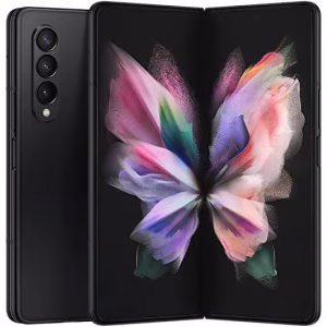 Samsung gama alta barato tipo fold plegable con la pantalla exterior activa en fondo oscuro