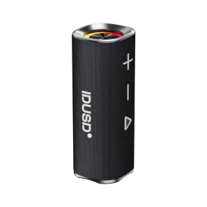 Altavoz inalámbrico VIBE PLUS 40 portátil con luces RGB y diseño compacto para exteriores.