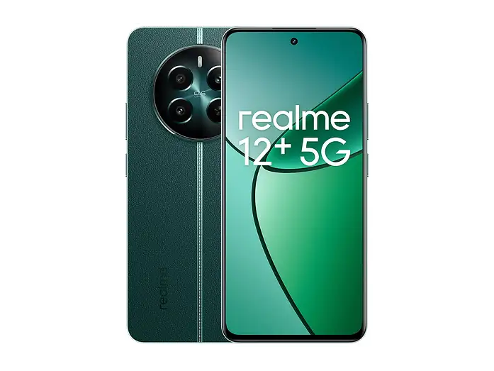 Realme 12 Plus 5G beige reacondicionado plano frontal