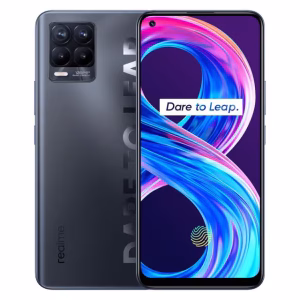 Realme 8 Pro azul reacondicionado vista trasera