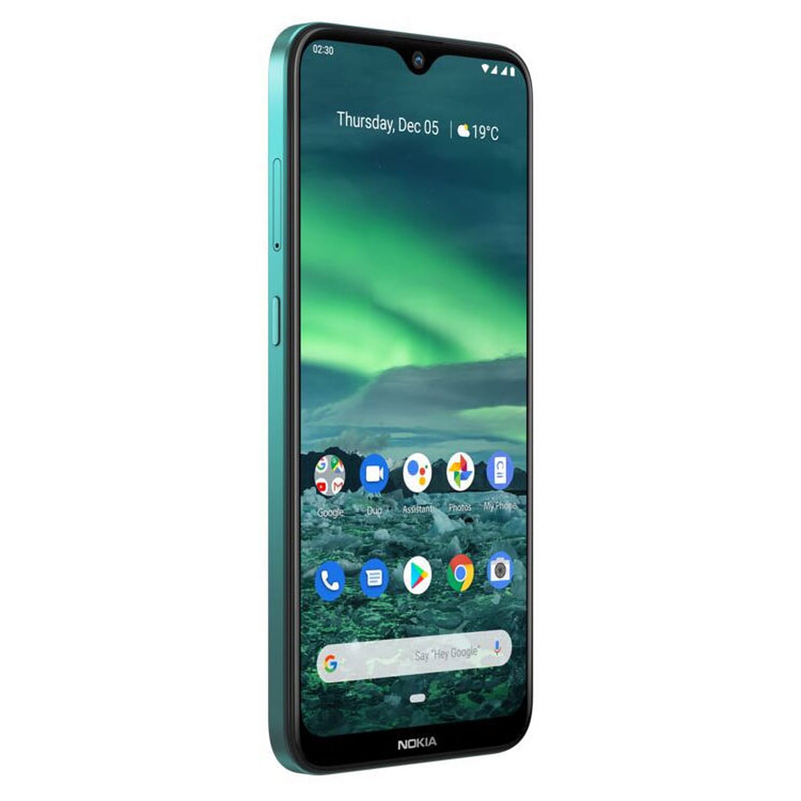 Nokia 2.3 cyan reacondicionado perfil lateral