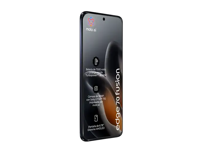 Motorola Edge 70 Fusion 5G gris reacondicionado lateral