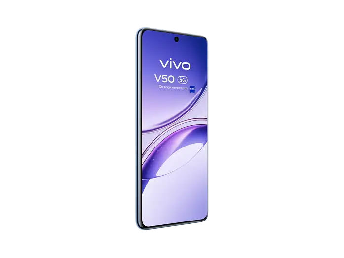 Vivo V50 5G azul reacondicionado trasera