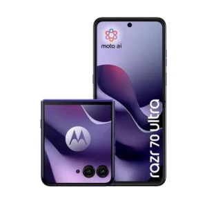 Motorola Razr 70 Ultra 5G infinite black reacondicionado vista frontal plegado